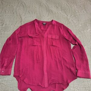 a.n.a Fuchsia Blouse with Pockets